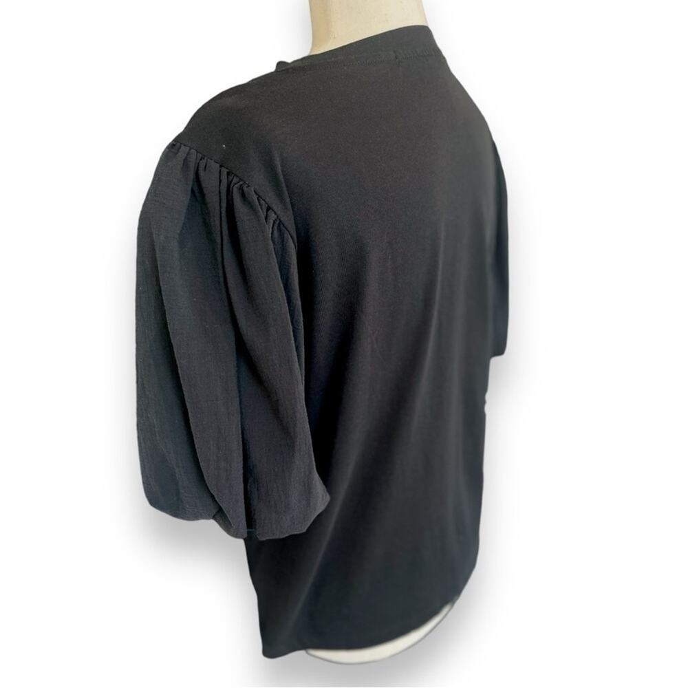 Sanctuary - Dream State Tee, Black Puff Sleeve Top Size Medium - Picture 4 of 13